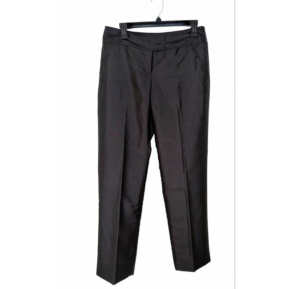 Andrea Becker 100% Silk Black Dress Pants Trousers Sz 6 Sophisticated Classic